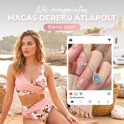 🌸 Nyomtatott bikini szett – 2 részes, női, strand – Utánvét 🌊✨