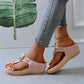 👡 Női bőr szandál ék alakú sarokkal 💕 |  stabil sarokmagasság, puha talpbetét – elegáns és kényelmes egész napra ☀️✨