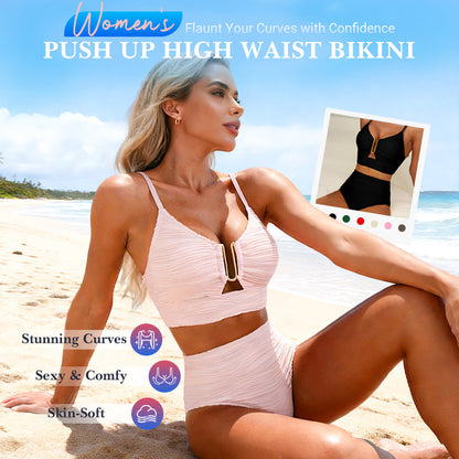 🔥 S-2XL 🌞 Női magas derekú bikini 🌊👙