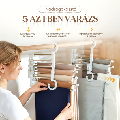 ✨ Multifunkcionális nadrágtartó – helytakarékos és praktikus 🌟 | Ruhák rendszerezése egyszerűen, gardróbtól az utazásig