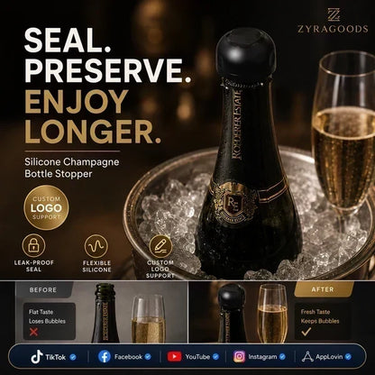 🍾 Szilikon tömítésű dugók borhoz, sörhöz és pezsgőhöz – Frissen tartja az italokat ✨