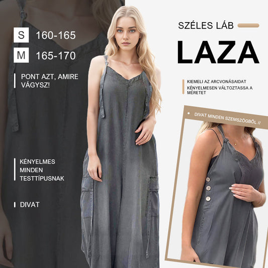 Női Laza, Széles Lábú Overál Zsebekkel