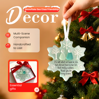🌊 Snowflake-Shaped Sea Glass Friendship Decor – Nature formálta, kézzel készített ❄✨