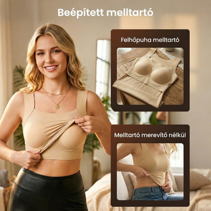 🌟 2026 Legnépszerűbb Termék 💖 (M-2XL) Formáló Top Beépített Melltartóval 💃 | Tökéletes sziluett egész nap