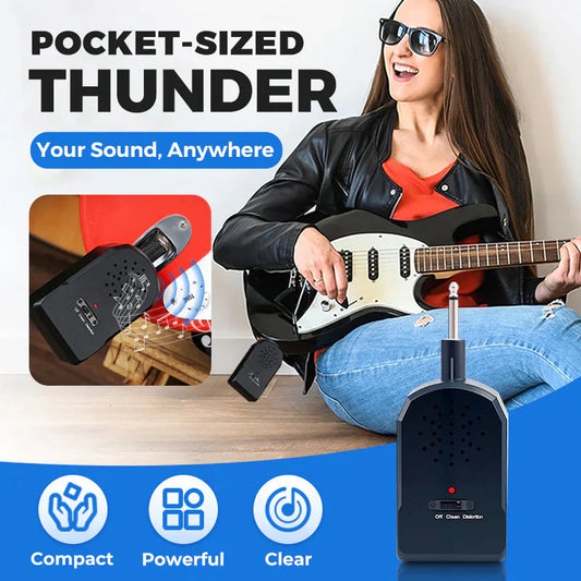 🎸 Mini hordozható elektromos gitár erősítő készlet | Kompakt design, tiszta hangzás – ideális gyakorláshoz és utazáshoz