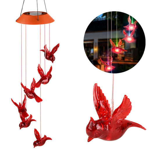 🐦Madár Design Napelemes Széltárló – Kerti Fényfüzér | éjjel világít, forgó madár motívum – tökéletes teraszra, kertbe és erkélyre 🏡