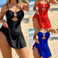 ⭐ Női áttört bikini-ruha, tengeri csillag díszítéssel – Könnyű, horgolt design, strand- és nyári viselet – Utánvét 🩱✨