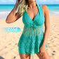 🌞 S-3XL 🩱 Csipkés, V-nyakú, egyrészes fürdőruha szett rövidnadrággal ⛱️