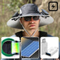 🧢☀️ Napellenző sapka két napenergiával működő hűtőventilátorral – UPF 50+, USB-n keresztül tölthető, széles karimájú – utánvéttel ✨