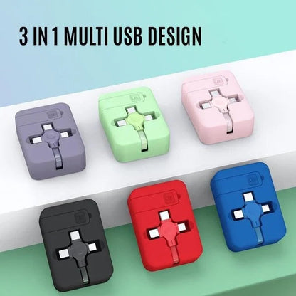🔥3 az 1-ben (Micro USB+Type-C+Lightning) adatkábel telefonállvány⚡⚡
