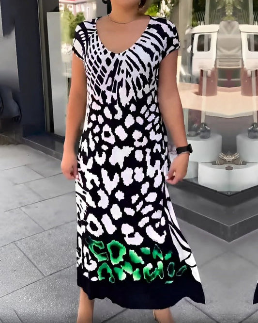 【S-3XL】🌸Alkalmi rövid ujjú ruha nyomtatással