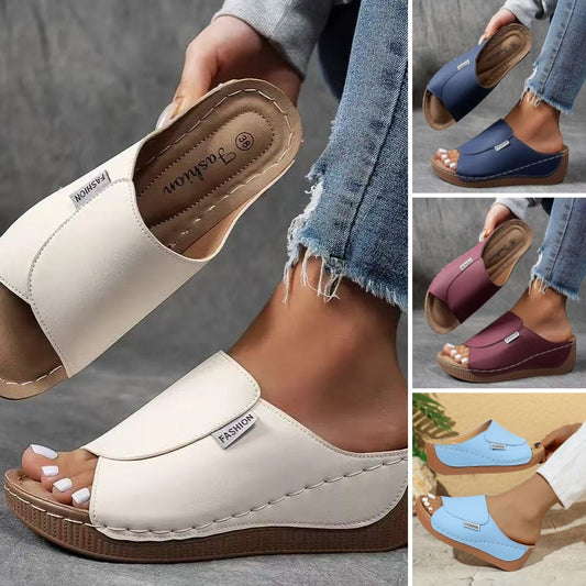 👡【36-43】 Női alkalmi ék alakú csúszdaszandálok | Puha platform, kényelmes járás – ideális nyári sétákhoz és szabadidős programokhoz ☀️✨