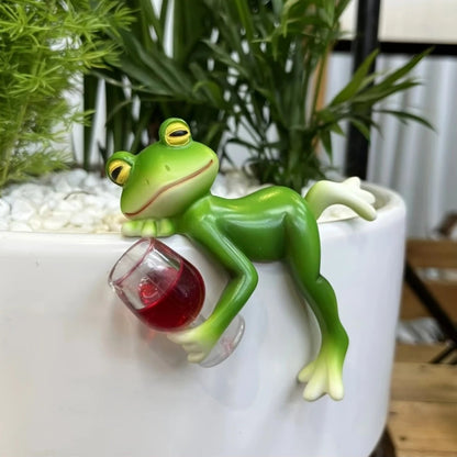 🔥 Forró Akció 🐸🍷 Lógó Dekoratív Béka Vázában