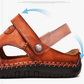👞 Large Size Soft Leather Men's Breathable Outdoor Sandals | EU 40-47 – Cushioned Footbed, Slip-Resistant Sole for Hiking & Walking 🌿