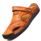 👞 Large Size Soft Leather Men's Breathable Outdoor Sandals | EU 40-47 – Cushioned Footbed, Slip-Resistant Sole for Hiking & Walking 🌿
