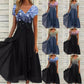 👗Női nyári V-nyakú nyomtatott patchwork ruha✨