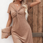 【S-2XL】👗Női rövid ujjú ruha V-nyakú nyakkivágással🔥🔥🔥