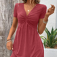 【S-2XL】👗Női rövid ujjú ruha V-nyakú nyakkivágással🔥🔥🔥