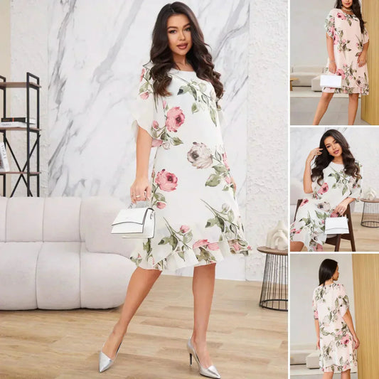 💕Píros szirmú sifon ruha