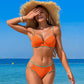 👙 Női színkontrasztos szexi Push-Up & Cut-Out 2 darabos fürdőruha | Merész kivágások, dúsító hatás – figyelemfelkeltő nyári darab ☀️🔥