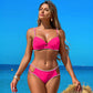 👙 Női színkontrasztos szexi Push-Up & Cut-Out 2 darabos fürdőruha | Merész kivágások, dúsító hatás – figyelemfelkeltő nyári darab ☀️🔥