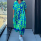 🔥👗Női alkalmi elegáns elegáns nyomtatott V-nyakú ruha