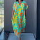 🔥👗Női alkalmi elegáns elegáns nyomtatott V-nyakú ruha