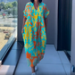 🔥👗Női alkalmi elegáns elegáns nyomtatott V-nyakú ruha