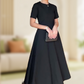 💖 Női egyszínű elegáns egyszínű rövid ujjú Maxi ruhák