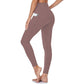 Magas Derékú Fenékemelő Hasformáló Tréning Leggings Oldalsó Zsebbel