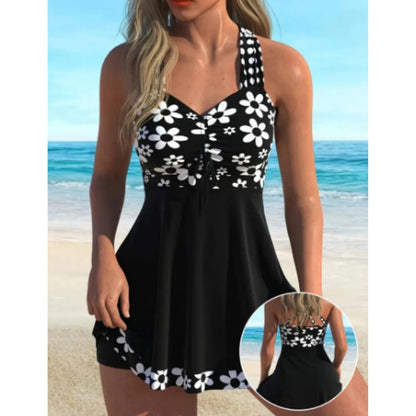 Női virágmintás Tankini fürdőruhák Boyshorts-szal