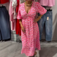 【S-4XL】👗Női V-nyakú nyomtatott Boho ruha