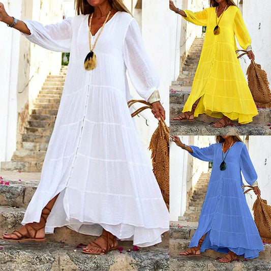 👗Női laza V-nyakú Maxi ruhák
