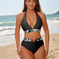 👙【S-XL】Női fürdőruha trópusi mintával - takaró, felső és alsó bikini🌞🏝️