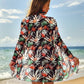 👙【S-XL】Női fürdőruha trópusi mintával - takaró, felső és alsó bikini🌞🏝️