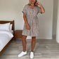 🔥[S-3XL]💖 Női lezser V-nyakú leopárdmintás rövid ujjú ruha 👑🐆