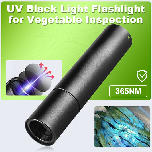 🔦🥦👁️‍🗨️UV-fekete fényű zseblámpa zöldségek ellenőrzéséhez