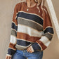 【S-XL】💞Női laza csíkos hosszú ujjú pulóver