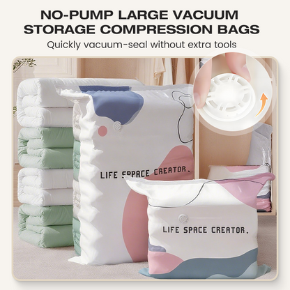 🧳 Pumpa nélküli 3D vákuumos tárolózsák | Kézi szivattyú nélkül – Utánvét ✨