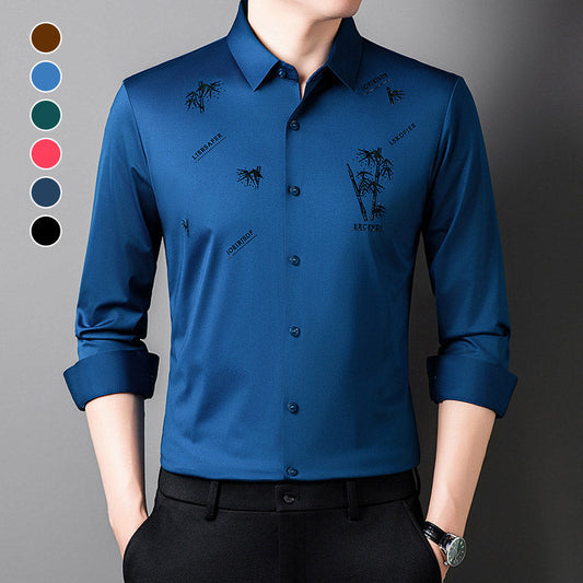 Férfi bambusz mintás alkalmi üzleti ing