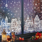 🎄 Ragasztó nélküli statikus karácsonyi falu ablakdekor – Könnyen áthelyezhető, nyom nélkül 🎅
