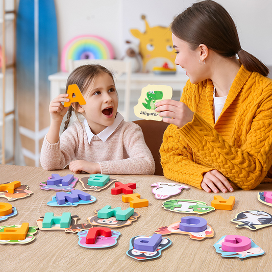 🧩 26 darabos fa betű- és állatpárosító játék – Oktató játék gyerekeknek 👶💕