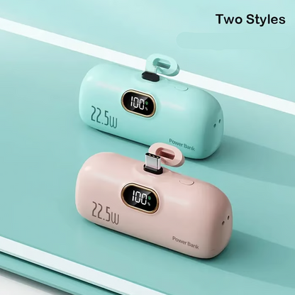 🔋 Időkorlátozott ajánlat ✨ 5000 mAh-s mini hordozható powerbank | 22,5 W-os gyorstöltés, két USB-csatlakozó, kompakt – utánvéttel 💪