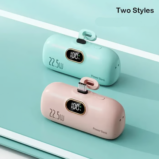 🔋 Időkorlátozott ajánlat ✨ 5000 mAh-s mini hordozható powerbank | 22,5 W-os gyorstöltés, két USB-csatlakozó, kompakt – utánvéttel 💪