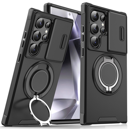 📱 2026-os legnépszerűbb Samsung háromfunkciós mágneses tok – Prémium puha TPU, mágneses zár, állvány – Utánvét 🥳✨