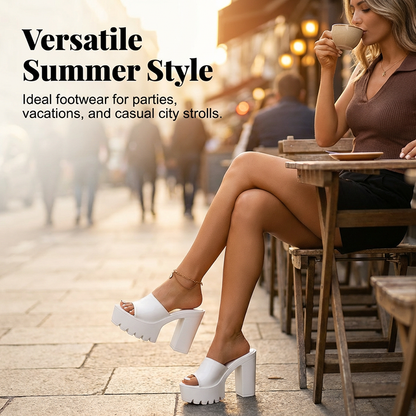 🔥👠 Trendi, bebújós, platformos szandálok – 11,5 cm-es bordás talppal, mezítlábas eleganciával és azonnali magassággal 💃💕 | Kényelmes, stabil járás – tökéletes nyári estékre és különleges alkalmakra ✨