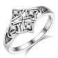 💍 Kelta csomós gyűrű – háromszög mintás, vintage | Misztikus design, ezüst szín – Utánvét 💪