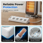 🔌 4-csatlakozós elosztó – egyedi kapcsolókkal és USB-töltéssel | Otthoni és irodai asztali szervező 🔋🛡️💻 | 4 dugaszoló aljzat + 4 USB port (2x USB-C) – gyorstöltés, túlfeszültség-védelem ⚡✨