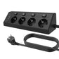 🔌 4-csatlakozós elosztó – egyedi kapcsolókkal és USB-töltéssel | Otthoni és irodai asztali szervező 🔋🛡️💻 | 4 dugaszoló aljzat + 4 USB port (2x USB-C) – gyorstöltés, túlfeszültség-védelem ⚡✨