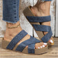 👡 Női, keresztbe fonott pántos, magas sarkú szandál | Espadrille platform, állítható bokapánttal – tökéletes nyári strand- és szabadidőruhához ☀️✨